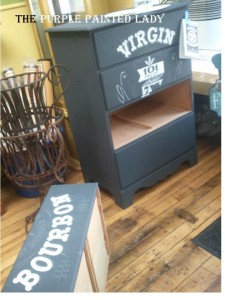 Bourbon dresser with drawer out