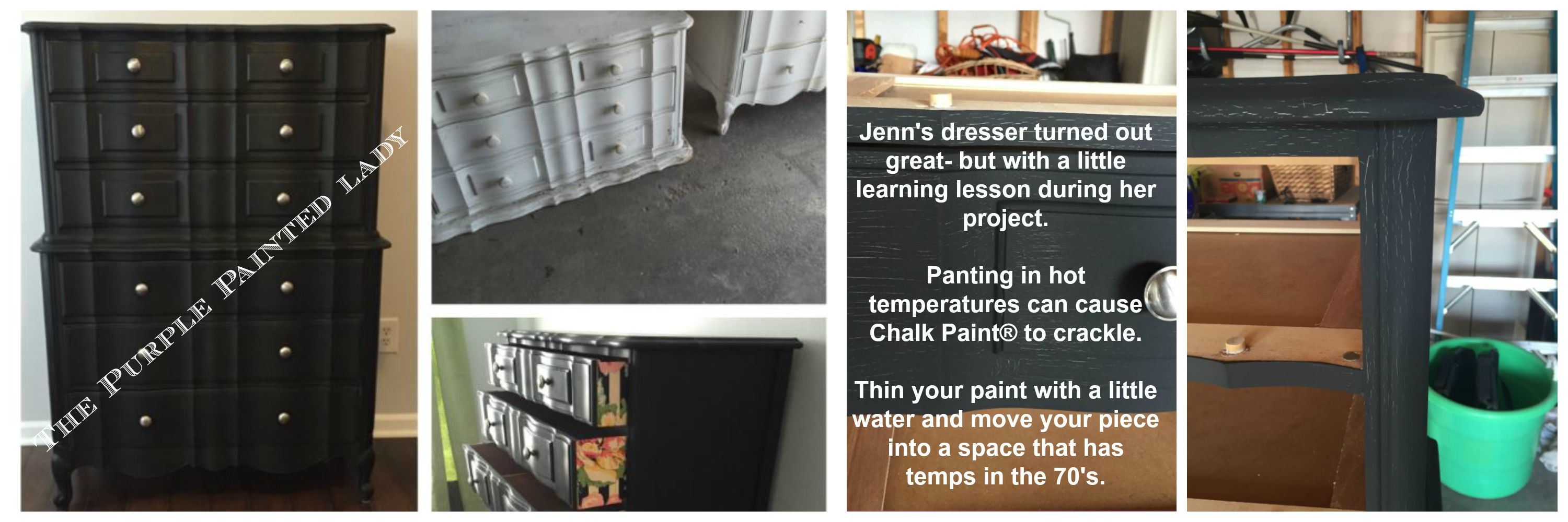 The Purple Painted Lady Jenn Pero Crackled Chalk Paint annie Sloan heat