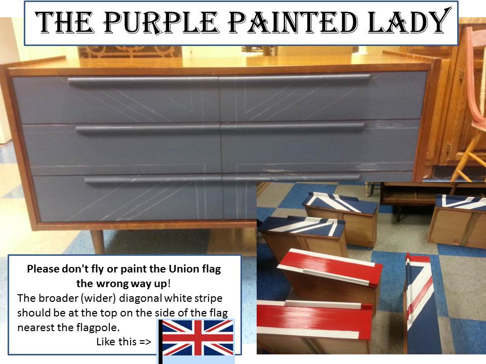 Union Jack Mid Century Dresser in process
