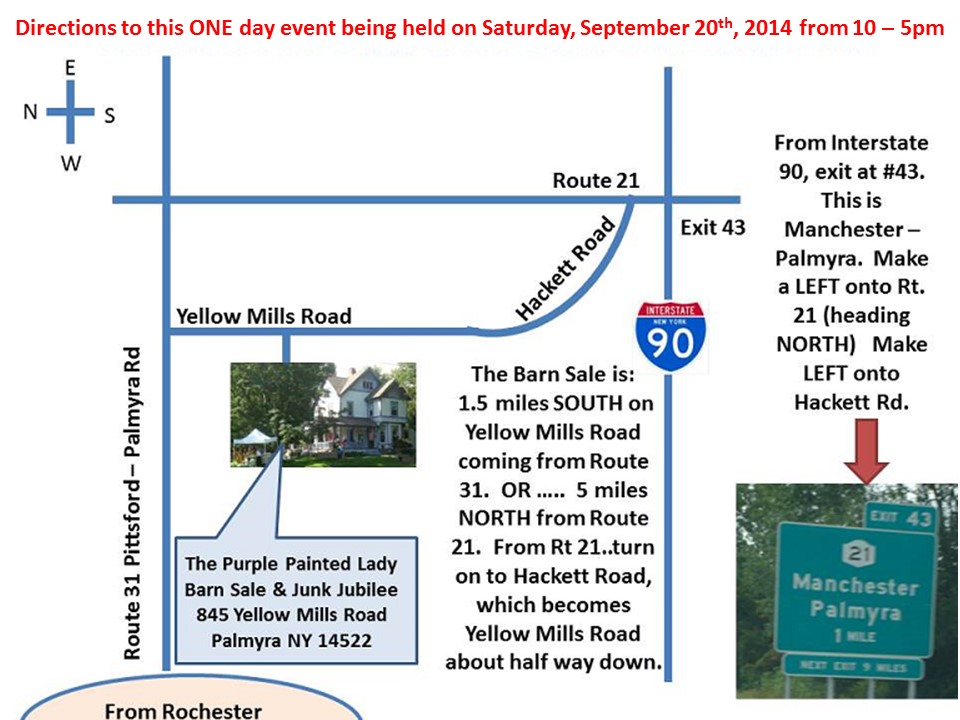 Barn Sale 2014 Directions with curve in road