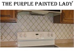 Harlequin kitchen backsplash with name