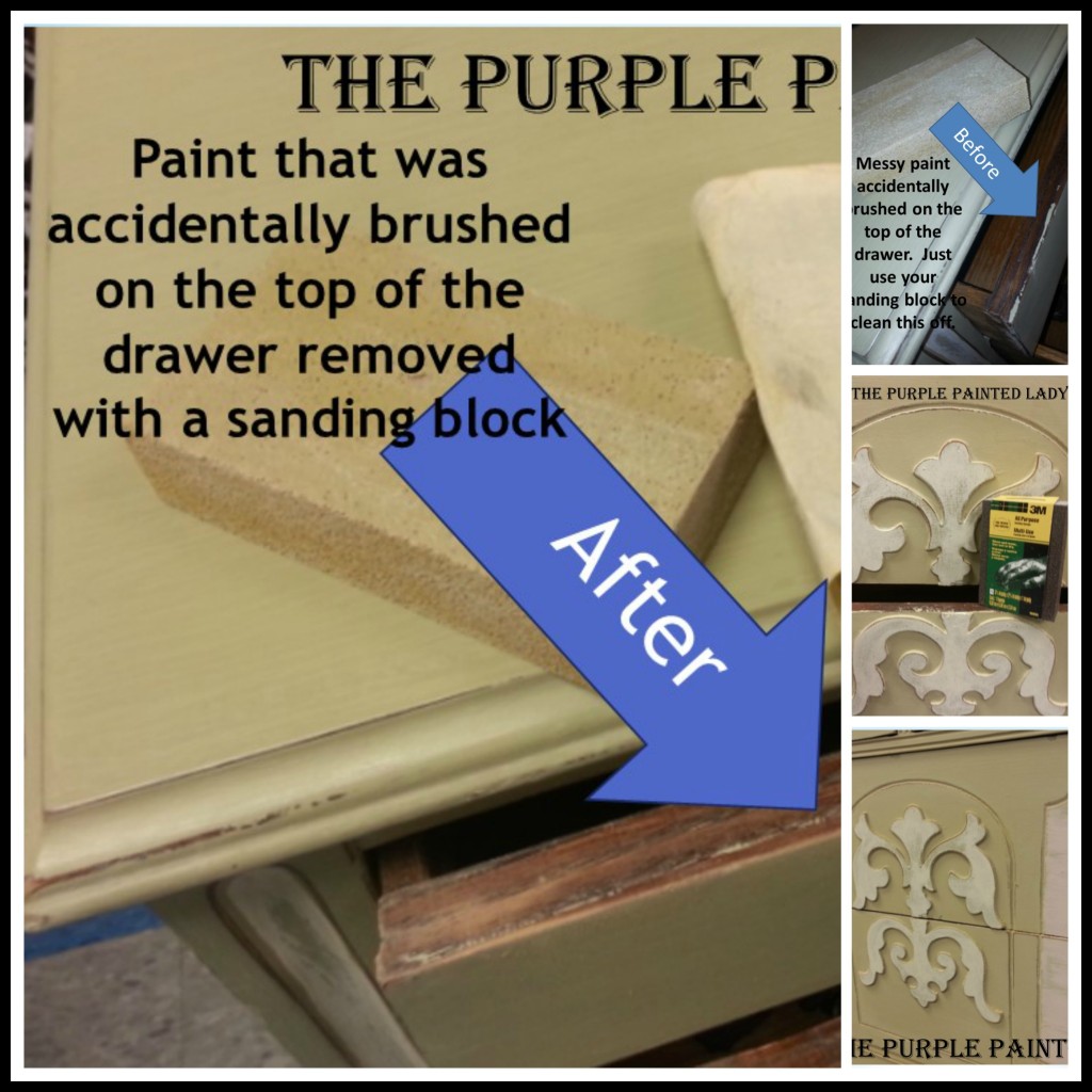 PicMonkey Collage The Purple Painted Lady Sandinf Block sponge drawer clean chalk paint