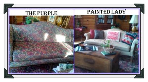 PicMonkey Collage painted couch The Purple Painted Lady before after