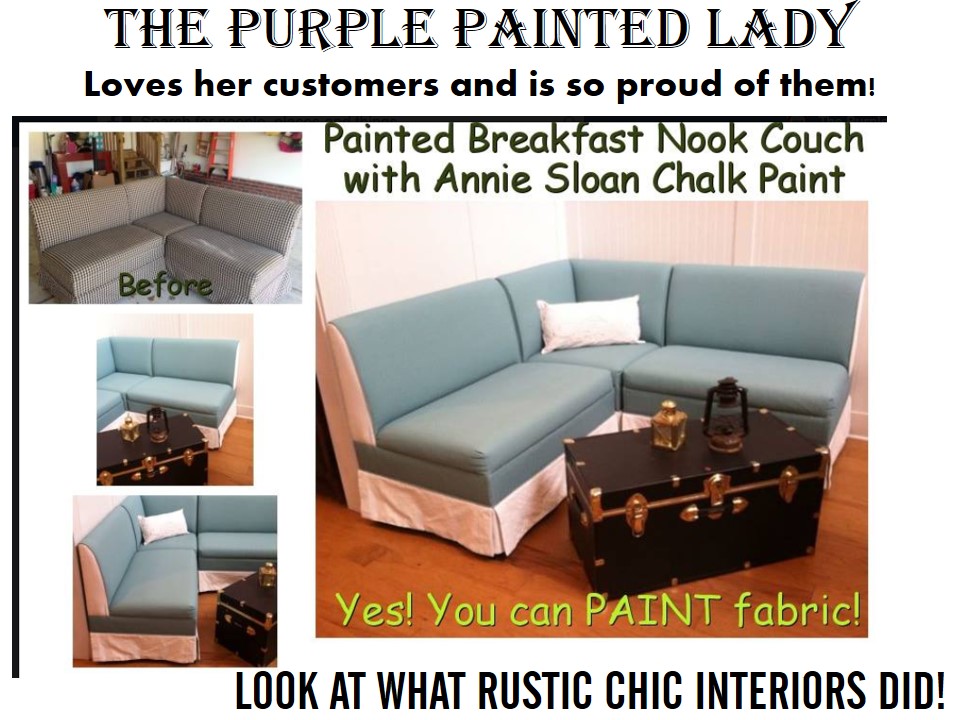 Sarah Cornett The Purple Painted Lady Painted Chalk Paint Fabric Couch rustic chic interiors 2