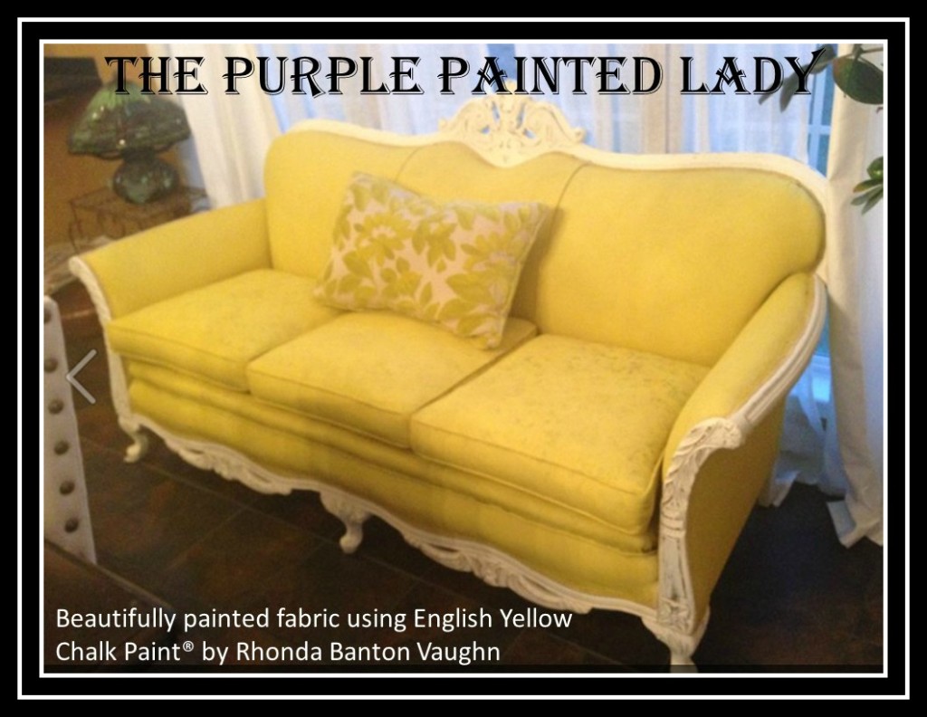 The Purple Painted Lady Painted Chalk Paint Fabric Couch Rhonda Banton Vaughn English Yellow picmonkey