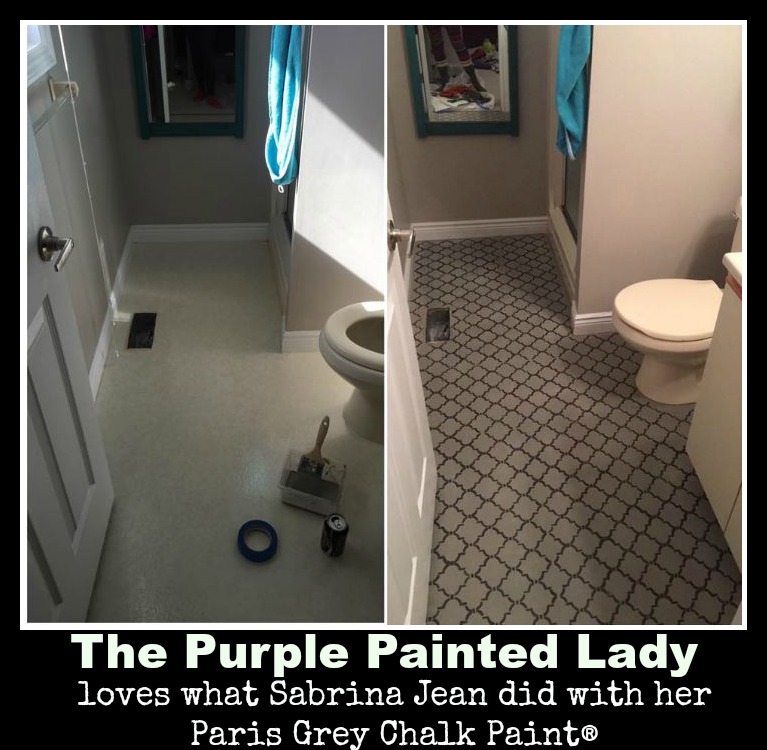 The Purple Painted Lady Sabrina Jean Paris Grey Pure White Chalk Paint linoleum