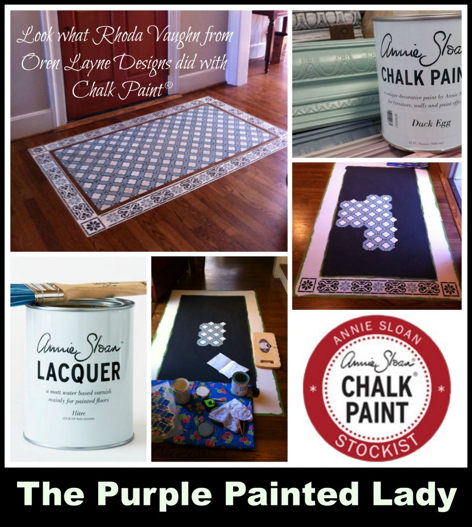 the purple painted lady Chalk paint lacquer floor rhoda duck  egg stencil