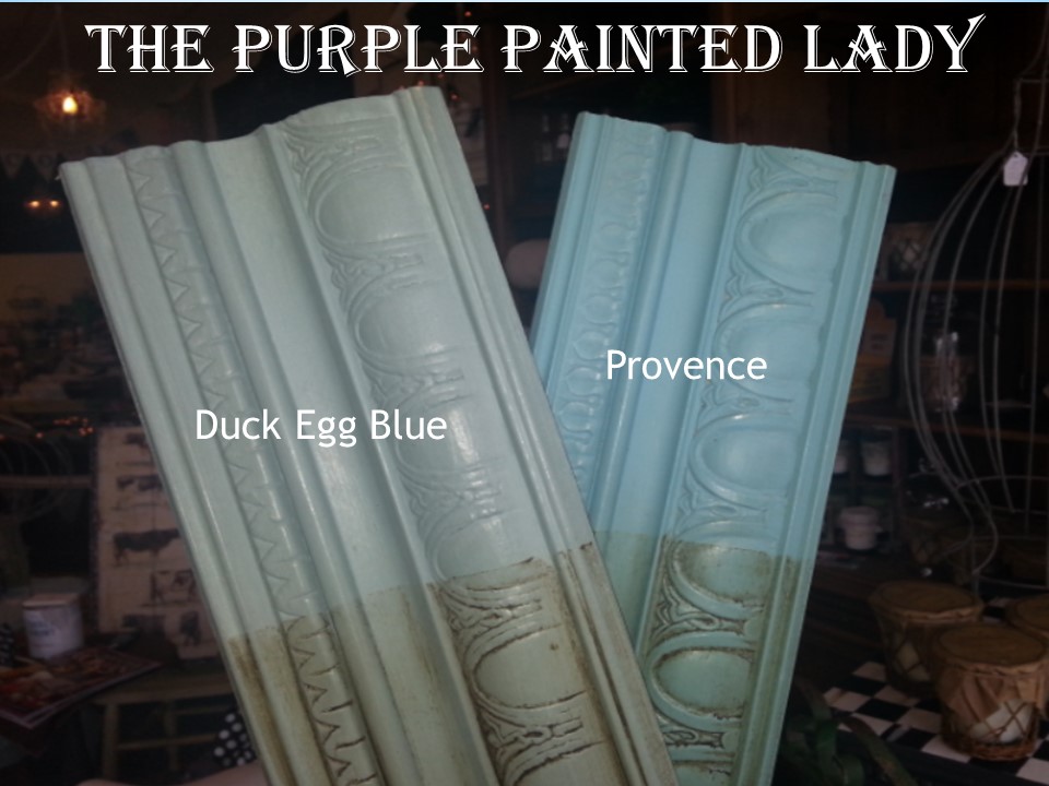 Duck Egg Provence Comparison sample board  The Purple Painted Lady