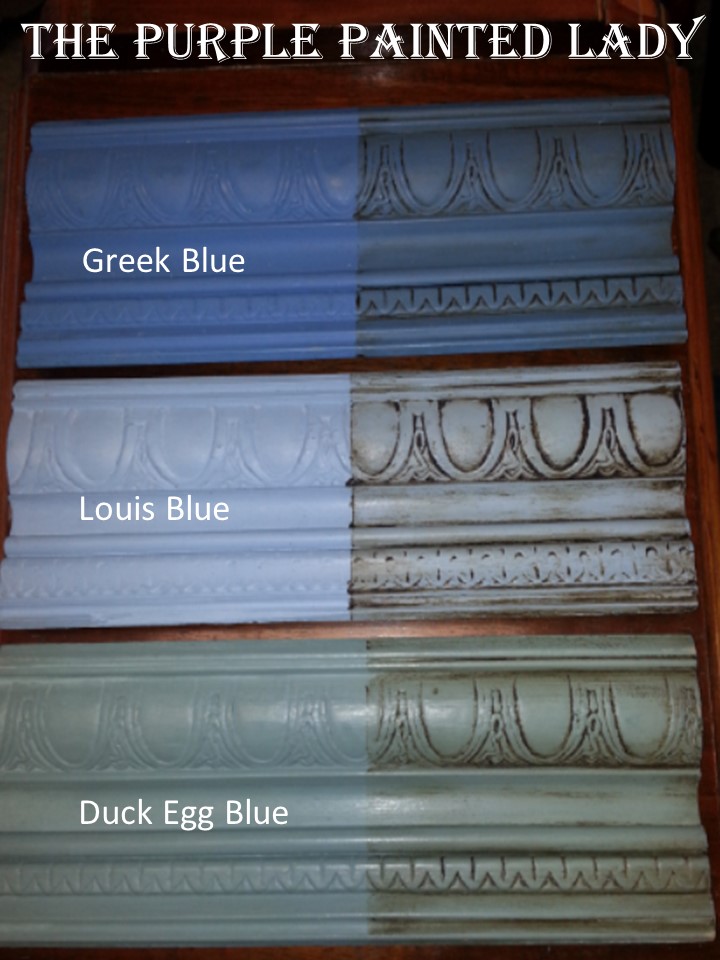 Black furniture painted duck egg blue with Annie Sloan chalk paint