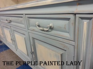 Louis Blue Old White Hutch base painted