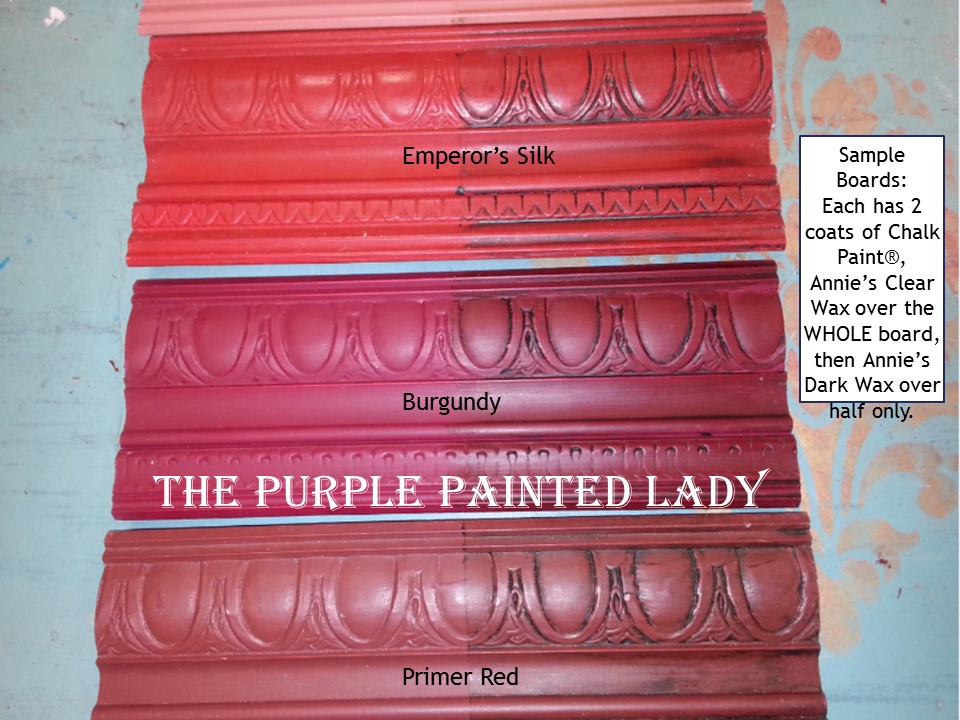 Burgundy Sample Board Comparison The Purple Painted Lady Chalk Paint Chalk Paint