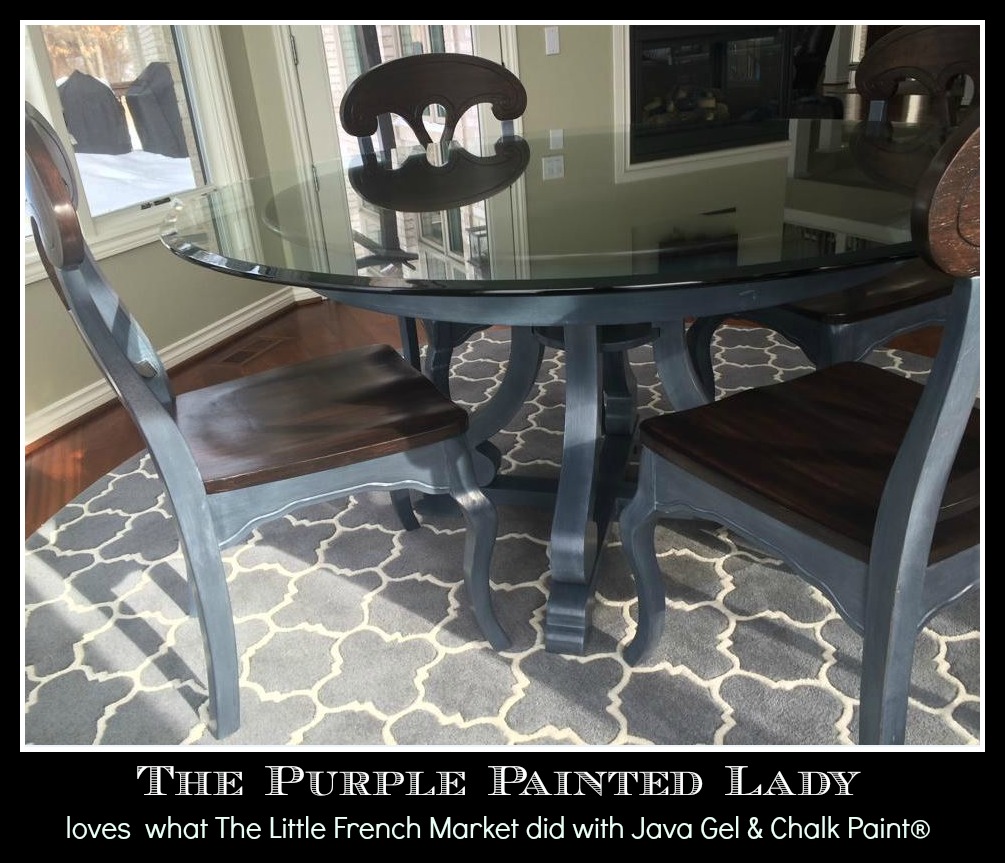 The Purple Painted Lady  2 Anne French Graphite Java Table Set Chalk Paint