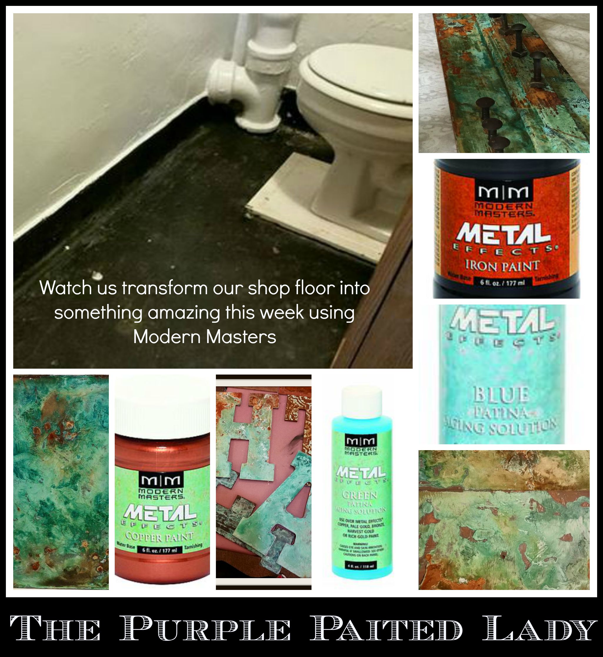 The Purple Painted Lady Bathroom floor South wedge Modern Masters collage