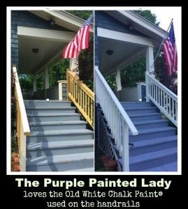 The Purple Painted Lady Old White Chalk Paint Exterioir use outside handrails Carrie