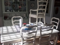 Dining Table painted in Old White Chalk Paint by Annie Sloan