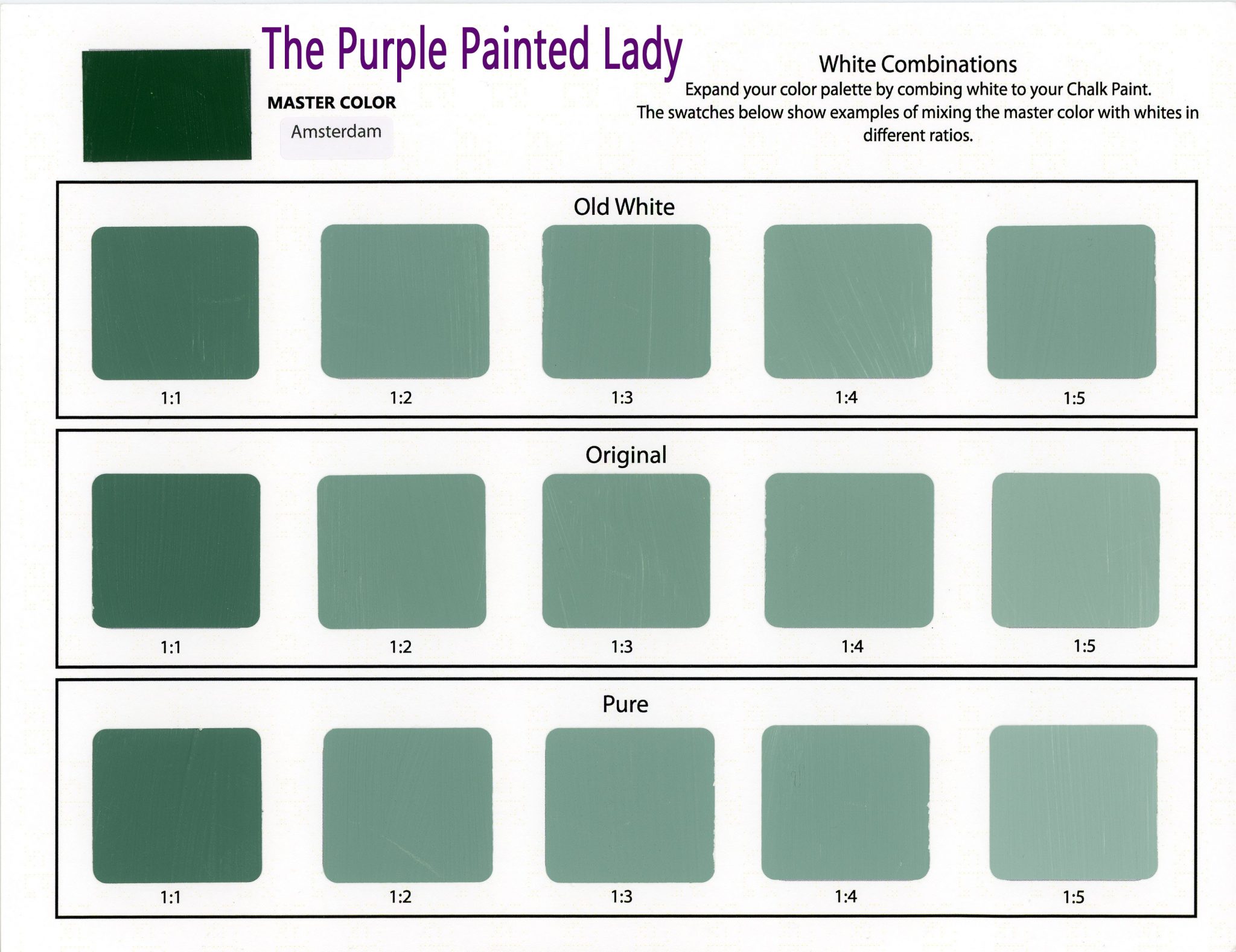 Chalk Paint® Sample Board Colors all in a row The Purple Painted Lady