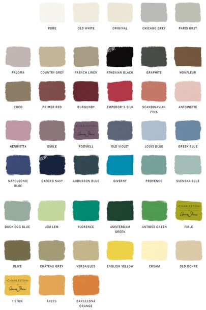 Chalk Paint Sample Board Colors All In A Row The Purple Painted Lady - Chalk Paint Colours For Furniture