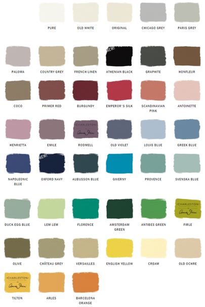 Annie Sloan Color Chart 2014