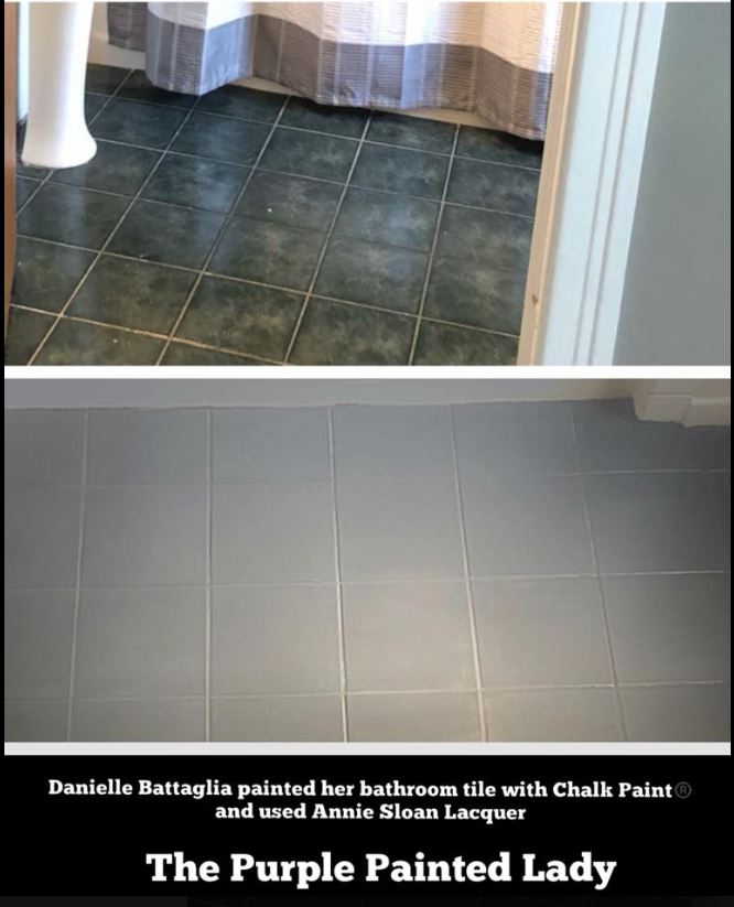 Painting Tile In The Bathroom With, Can You Paint Floor Tiles In Bathroom
