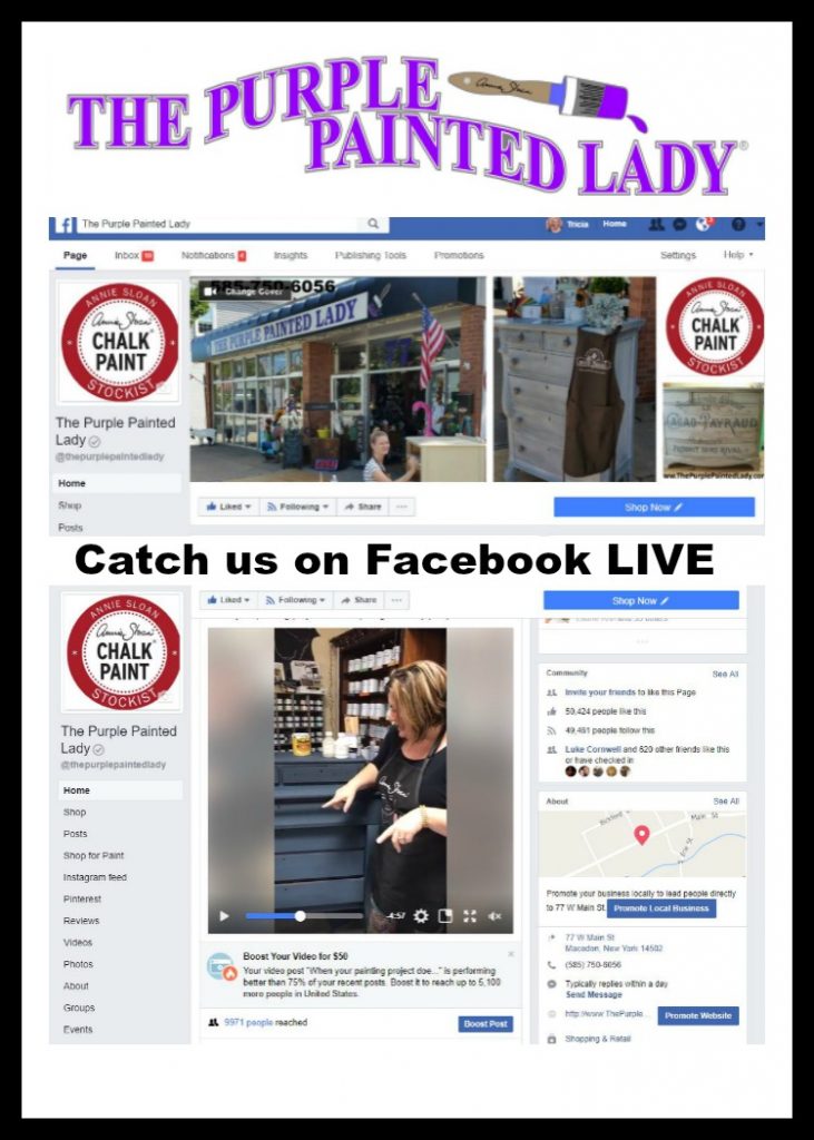 Catch us on Facebook LIVE, how ’bout that?! The Purple Painted Lady