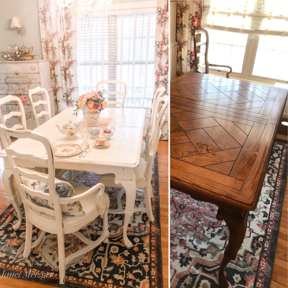 Chalk Paint Dining Set Makeover